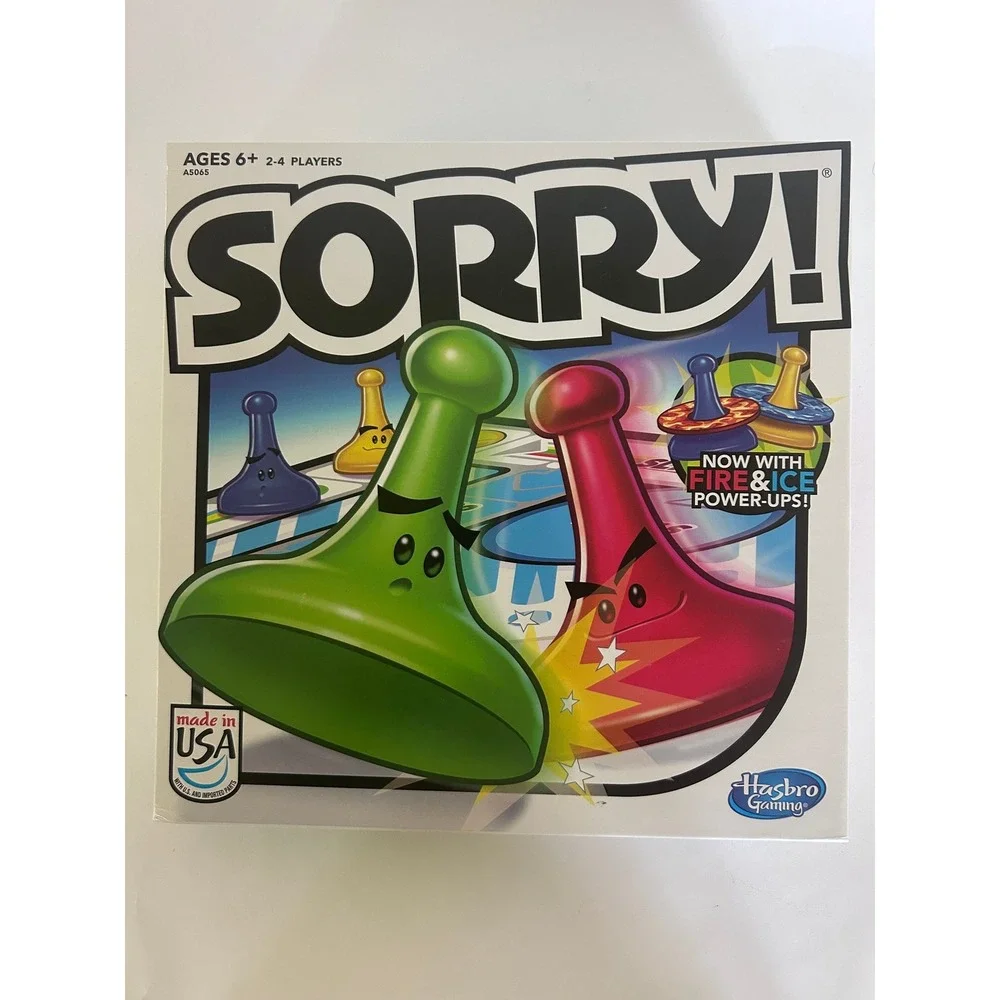 Sorry Board Game 2013 Hasbro Fire & Ice Power Ups Complete Family Night
